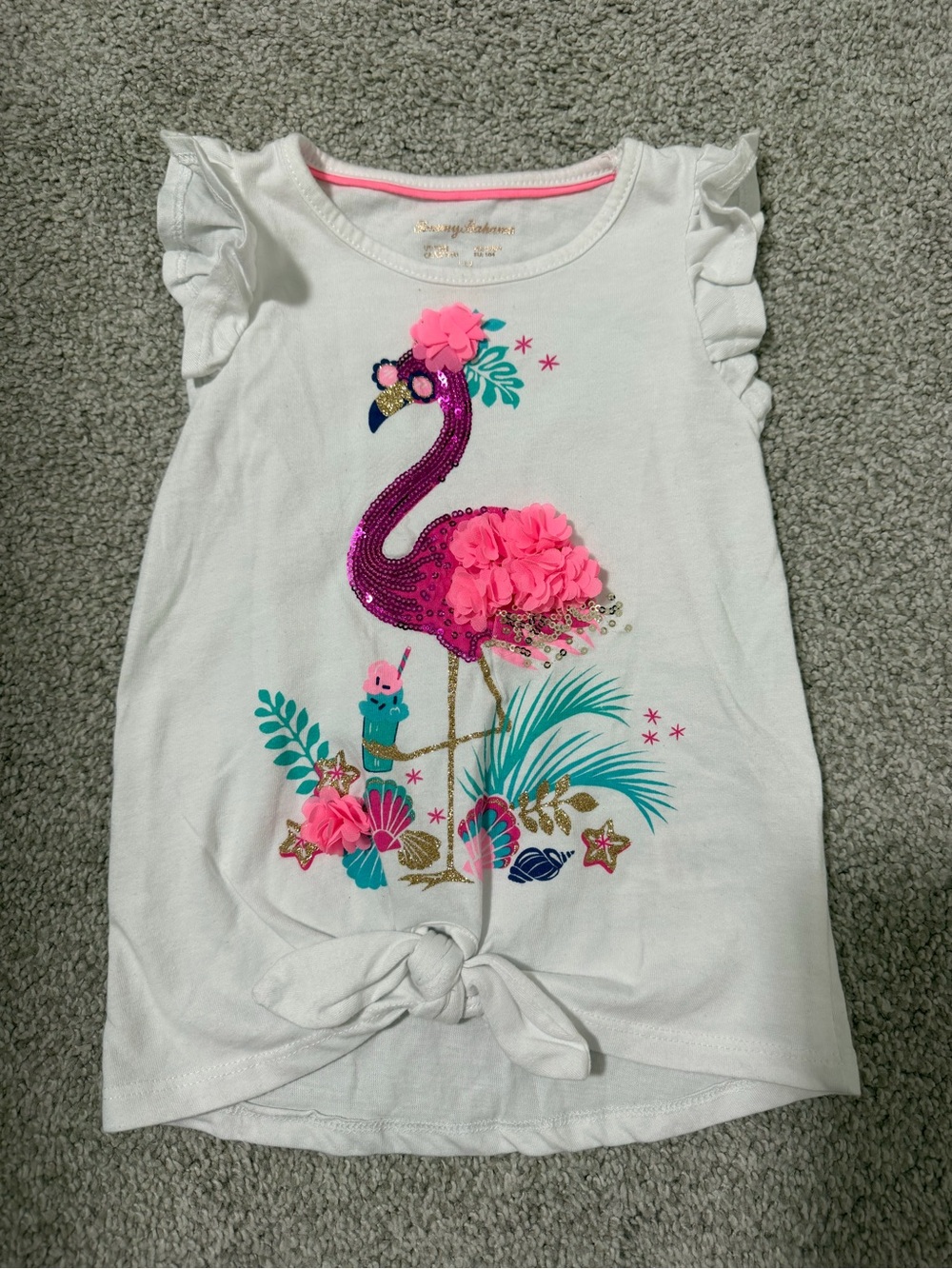 Tommy Bahama Kids Flamingo Graphic Tie-Front Top